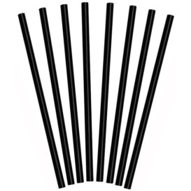 Plastic Straw for Frappé PS Straight Black Ø0,8cm 25cm (1000 Units)