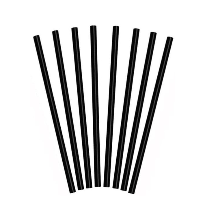 Plastic Straw for Frappé PS Straight Black Ø0,8cm 25cm (10000 Units) Plastic Straw for Frappé PS Straight Black Ø0,8cm 25cm (10000 Units)