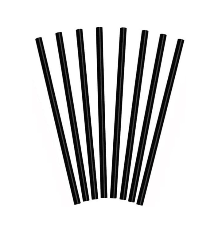 Plastic Straw for Frappé PS Straight Black Ø0,8cm 25cm (10000 Units)