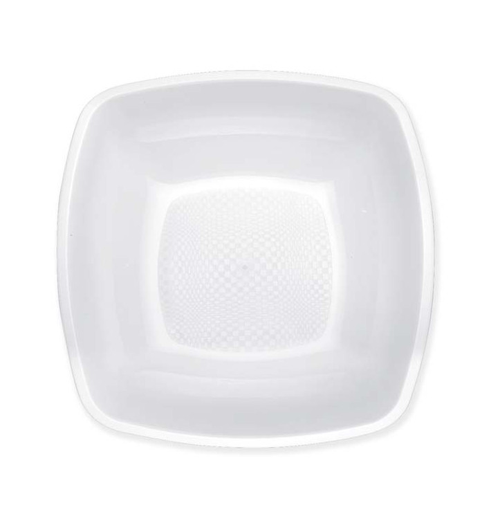 Plastic Plate Deep White Square shape PP 18 cm (300 Units) Plastic Plate Deep White Square shape PP 18 cm (300 Units)