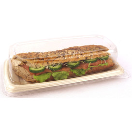 Plastic Lid for Sugarcane Baguette Container 24x11x5cm (300 Units)