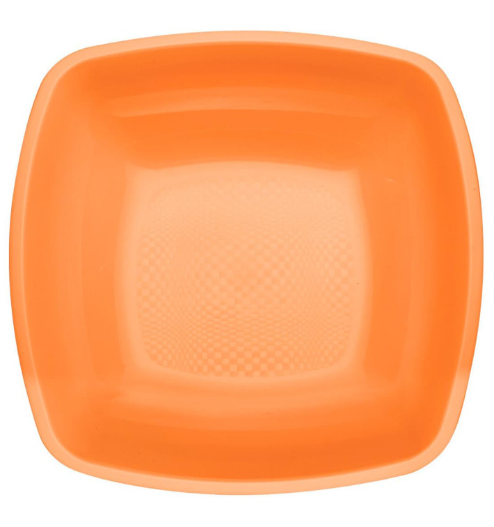 Plastic Plate Deep Orange Square shape PP 18 cm (25 Units) Plastic Plate Deep Orange Square shape PP 18 cm (25 Units)