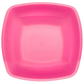 Plastic Plate Deep Fuchsia Square shape PP 18 cm (300 Units)