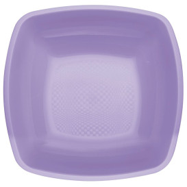 Plastic Plate Deep Lilac Square shape PP 18 cm (25 Units) 