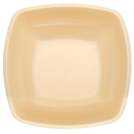 Plastic Plate Deep Cream Square shape PP 18 cm (300 Units)