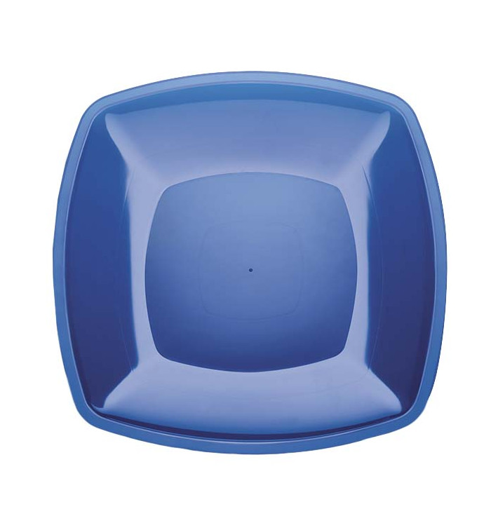 Plastic Plate Flat Blue Square shape PS 30 cm (12 Units) Plastic Plate Flat Blue Square shape PS 30 cm (12 Units)