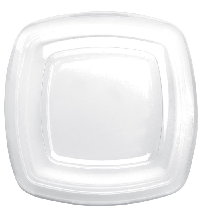 Plastic Lid Clear for Plate Square shape PET 18 cm (300 Units) Plastic Lid Clear for Plate Square shape PET 18 cm (300 Units)