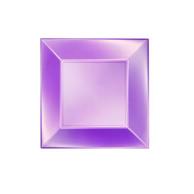 Plastic Plate Flat Violet "Nice" Pearl PP 18 cm (25 Units)