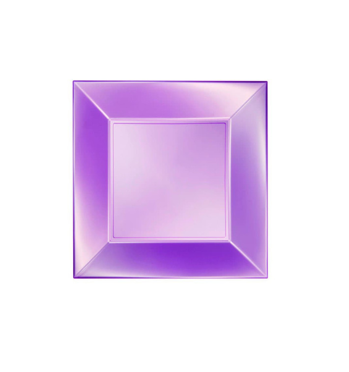 Plastic Plate Flat Violet "Nice" Pearl PP 18 cm (25 Units) Plastic Plate Flat Violet "Nice" Pearl PP 18 cm (25 Units)