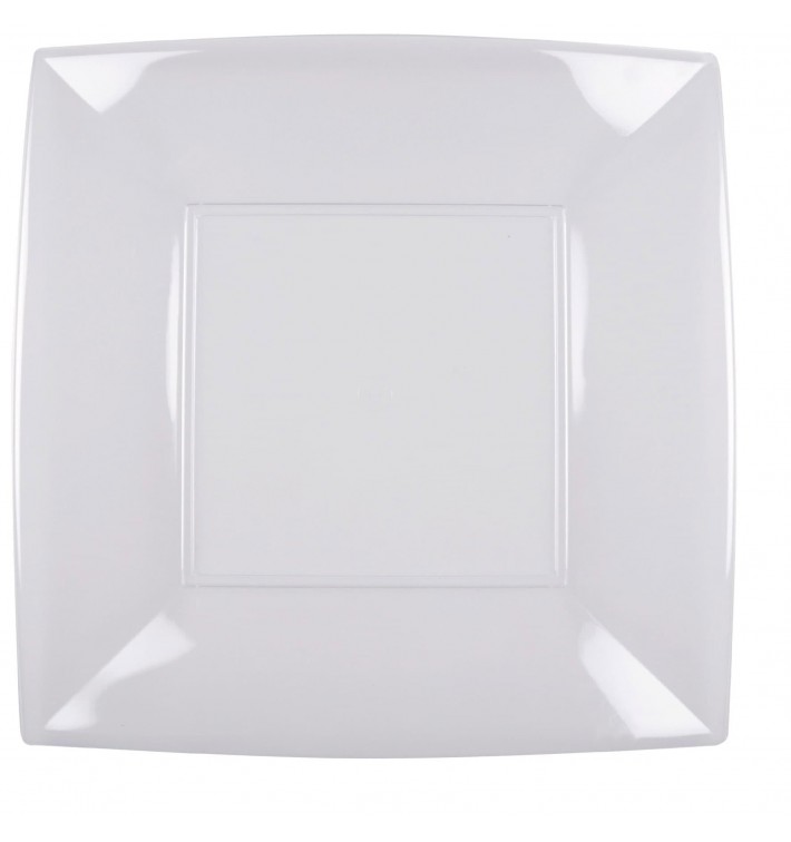 Plastic Plate Flat Clear "Nice" PS 29 cm (12 Units) (12 Units)