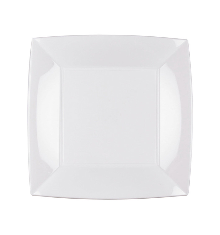 Plastic Plate Flat White "Nice" PP 23 cm (25 Units) Plastic Plate Flat White "Nice" PP 23 cm (25 Units)