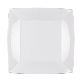 Plastic Plate Flat White "Nice" PP 23 cm (300 Units)