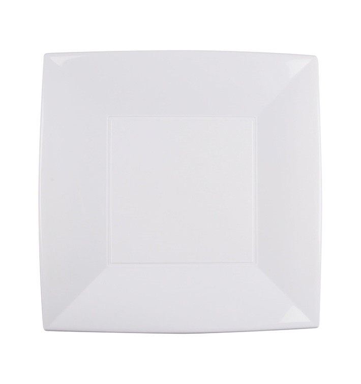 Plastic Plate Flat White "Nice" PP 29 cm (144 Units) Plastic Plate Flat White "Nice" PP 29 cm (144 Units)