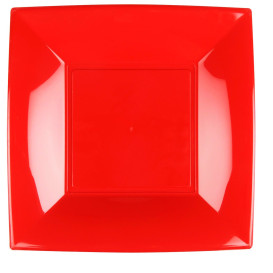 Plastic Plate Flat Red "Nice" PP 29 cm (144 Units)