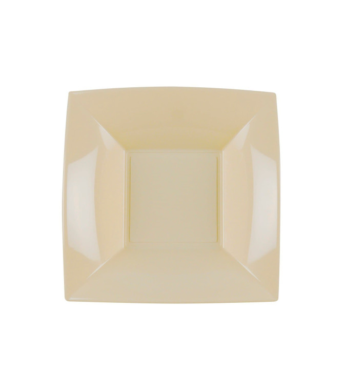 Plastic Plate Deep Cream "Nice" PP 18cm (25 Units) Plastic Plate Deep Cream "Nice" PP 18cm (25 Units)
