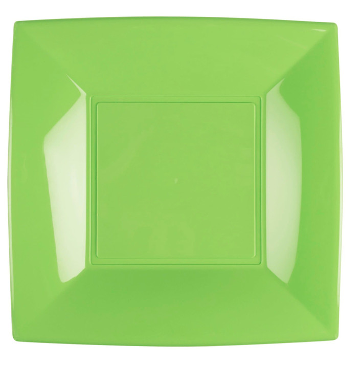 Plastic Plate Flat Lime Green "Nice" PP 29 cm (12 Units) Plastic Plate Flat Lime Green "Nice" PP 29 cm (12 Units)