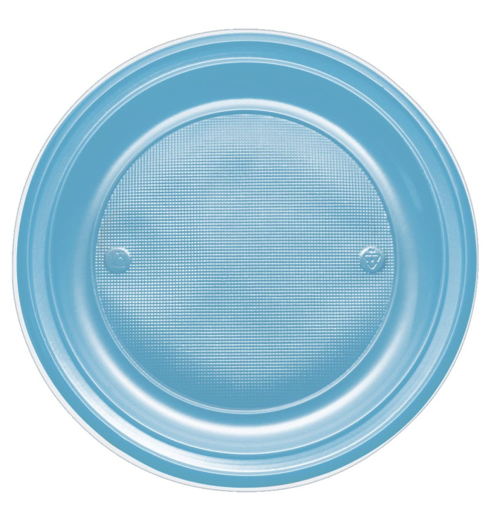Plastic Plate PS Flat Turquoise Ø17 cm (50 Units) Plastic Plate PS Flat Turquoise Ø17 cm (50 Units)