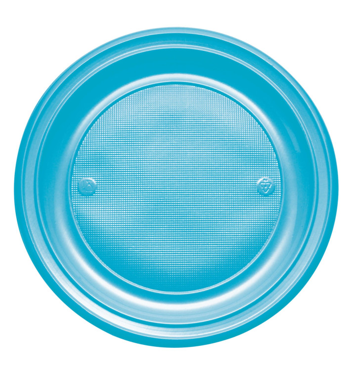 Plastic Plate PS Flat Turquoise Ø22 cm (780 Units) Plastic Plate PS Flat Turquoise Ø22 cm (780 Units)