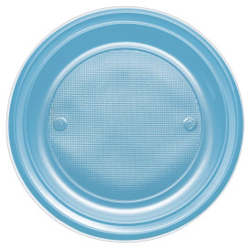 Plastic Plate PS Deep Turquoise Ø22 cm (600 Units)