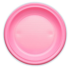 Plastic Plate PS Deep Pink Ø22 cm (30 Units) 