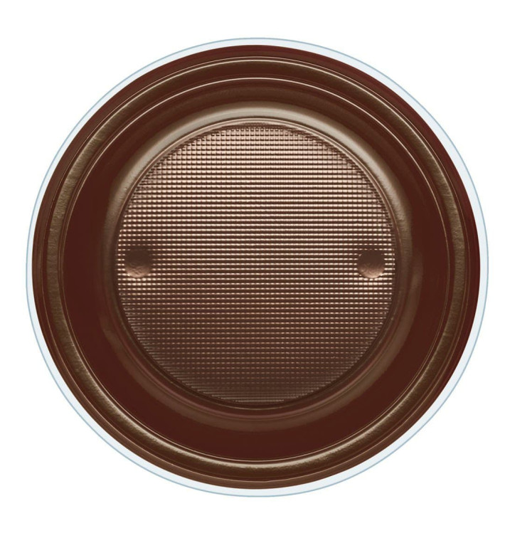 Plastic Plate PS Deep Chocolate Ø22 cm (600 Units) Plastic Plate PS Deep Chocolate Ø22 cm (600 Units)