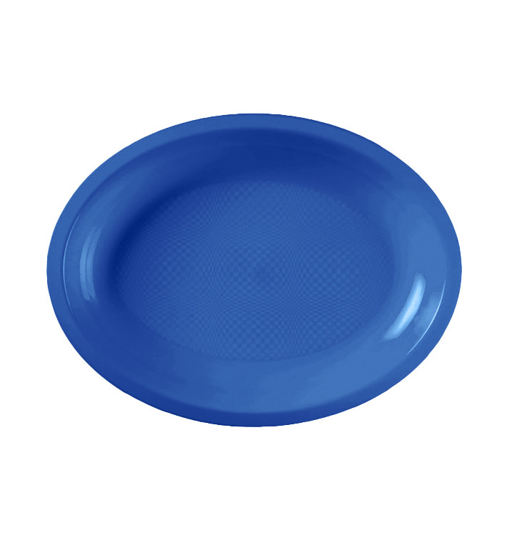 Plastic Platter Oval Shape Mediterranean Blue "Round" PP 30,5 cm (25 Units) Plastic Platter Oval Shape Mediterranean Blue "Round" PP 30,5 cm (25 Units)