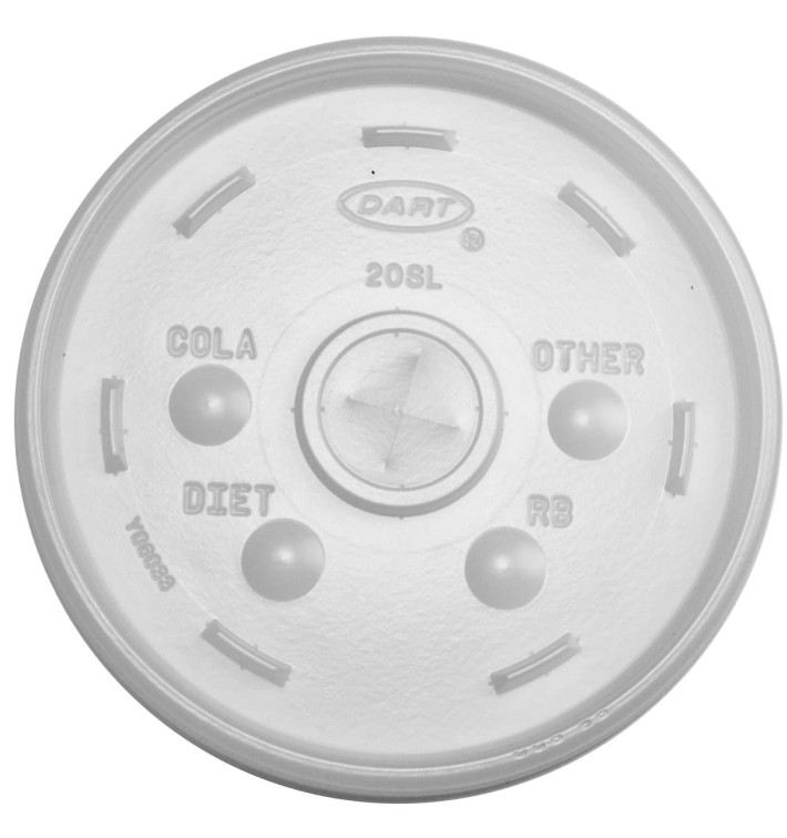 Plastic Lid with Straw Slot PS Translucent Ø11cm (100 Units) Plastic Lid with Straw Slot PS Translucent Ø11cm (100 Units)