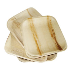 Palm Leaf Mini Plate Square Shape 7,7x7,7cm (25 Units) 