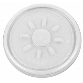 Plastic Lid PS Clear Flat for Foam Container Ø7,4cm (100 Units)