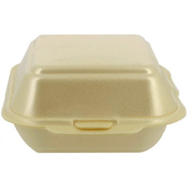 Foam Burger Boxes Take-Out Small size Champagne (125 Units)