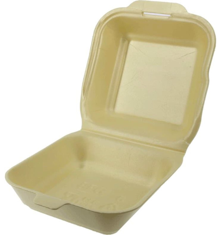 Foam Burger Boxes Take-Out Large size Champagne (500 Units) Foam Burger Boxes Take-Out Large size Champagne (500 Units)