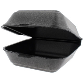Foam Burger Boxes Take-Out Large size Black (500 Units)
