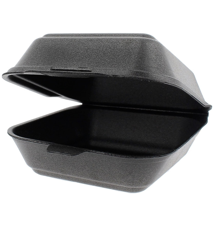 Foam Burger Boxes Take-Out Large size Black (500 Units) Foam Burger Boxes Take-Out Large size Black (500 Units)
