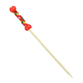 Bamboo Food Pick Red Design 12cm (200 Units)  
