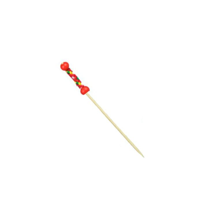 Bamboo Food Pick Red Design 12cm (5000 Units) Bamboo Food Pick Red Design 12cm (5000 Units)