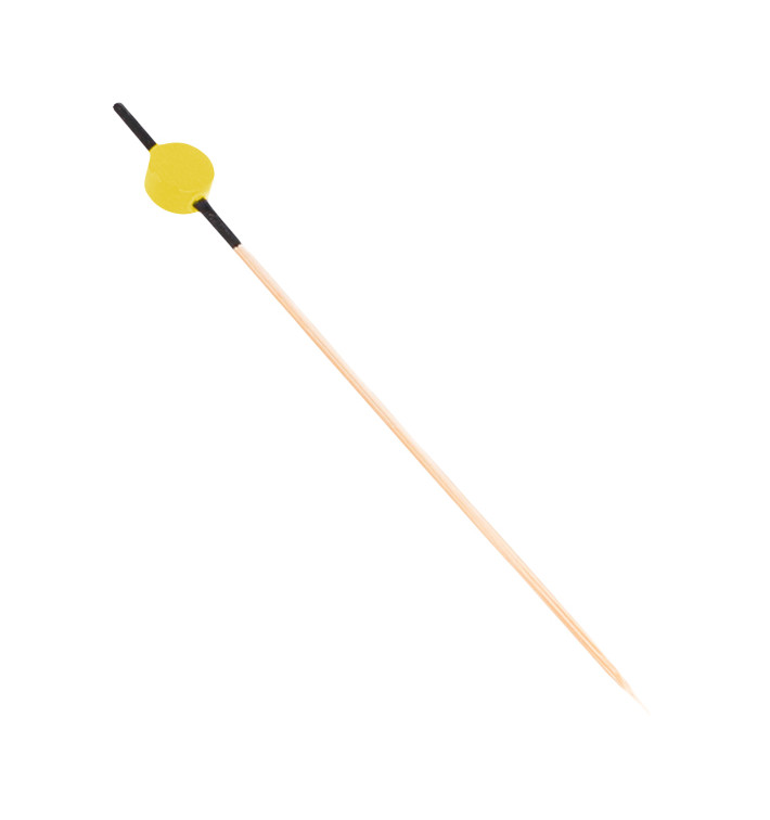 Bamboo Food Pick "Japan" Design Black and Yellow 12cm (200 Units) Bamboo Food Pick "Japan" Design Black and Yellow 12cm (200 Units)