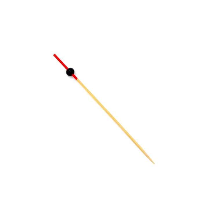 Bamboo Food Pick Ball Design Red and Black 12cm (5000 Units) Bamboo Food Pick Ball Design Red and Black 12cm (5000 Units)
