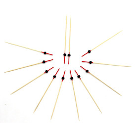 Bamboo Food Pick Ball Design Red and Black 12cm (5000 Units)
