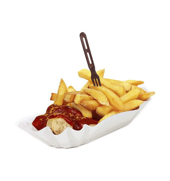 Paper Food Boat Tray Oval shape 16,5x10x3,5cm (250 Units) Paper Food Boat Tray Oval shape 16,5x10x3,5cm (250 Units)