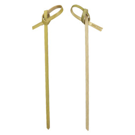 Bamboo Food Pick Bow Design Natural Green 15cm (200 Units)  