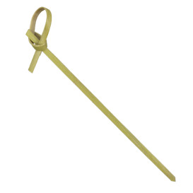 Bamboo Food Pick Bow Design Natural Green 15cm (200 Units) 