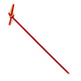 Bamboo Food Pick Bow Design Red 12cm (5000 Units)