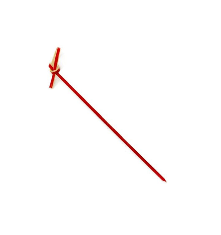 Bamboo Food Pick Bow Design Red 18cm (200 Units) Bamboo Food Pick Bow Design Red 18cm (200 Units)