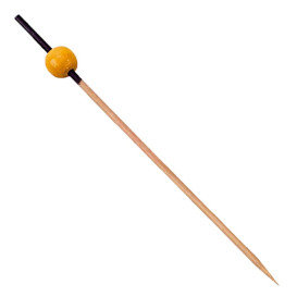 Bamboo Food Pick Black and Yellow 12cm (200 Units)  