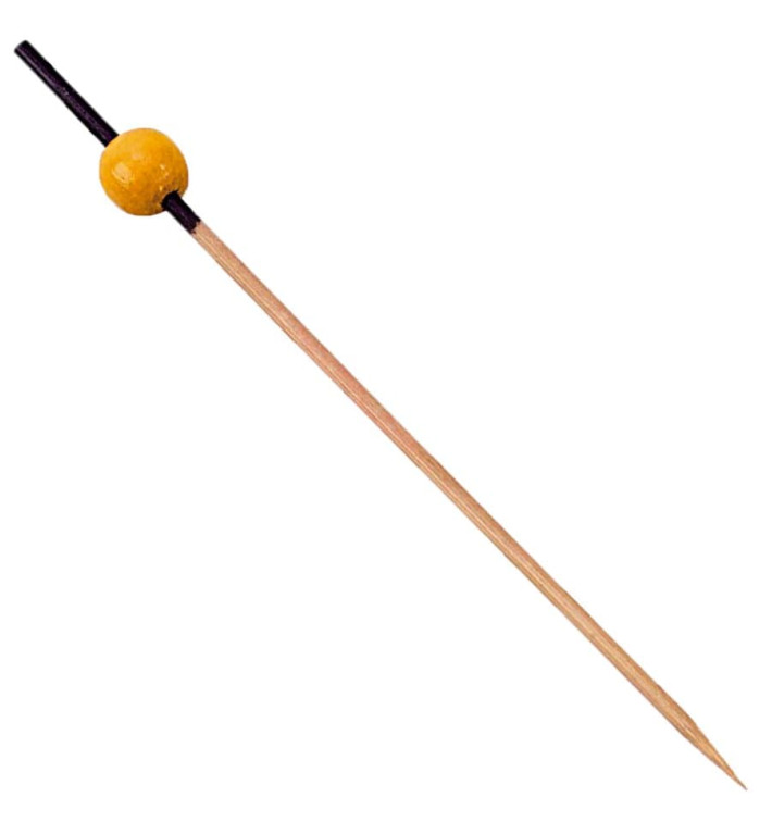 Bamboo Food Pick Black and Yellow 12cm (5000 Units) Bamboo Food Pick Black and Yellow 12cm (5000 Units)