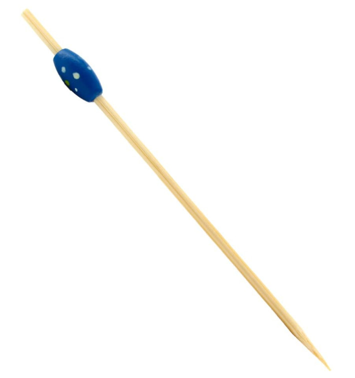 Bamboo Food Pick "Punteado" Design Blue 12cm (5000 Units) Bamboo Food Pick "Punteado" Design Blue 12cm (5000 Units)