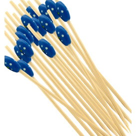 Bamboo Food Pick "Punteado" Design Blue 12cm (5000 Units)