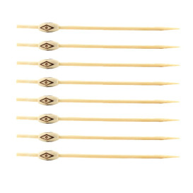 Bamboo Food Pick Ethnic Design 12cm (200 Units)  