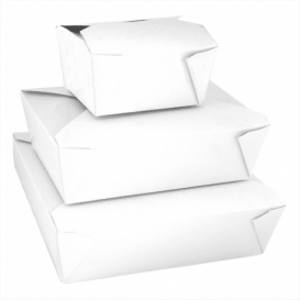 Paper Take-out Container "American" White 19,7x14x6,4cm 1980ml (50 Units) 