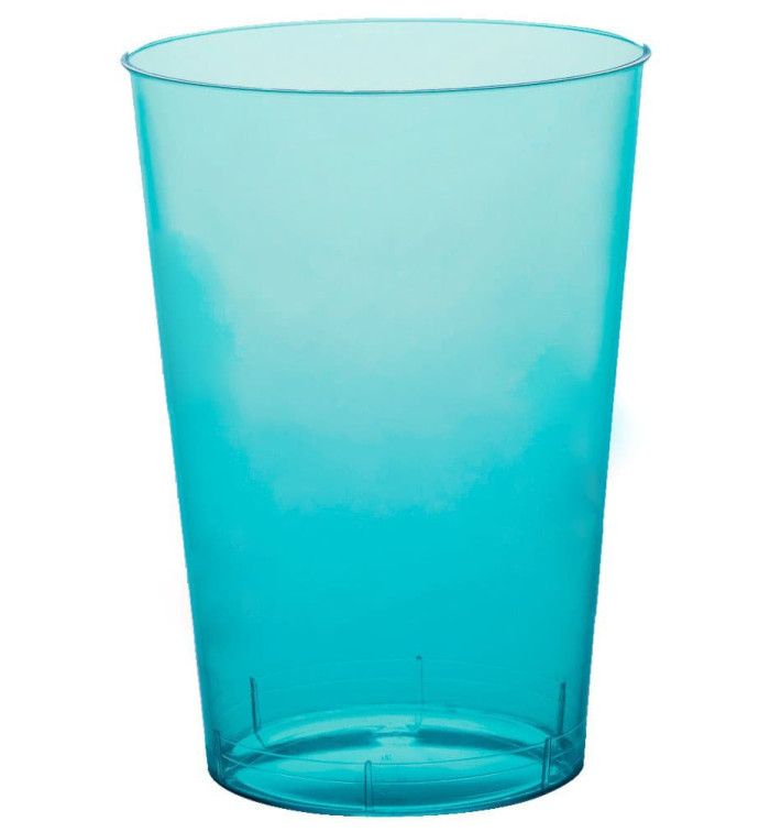 Plastic Cup PS "Moon" Turquoise Clear 230ml (50 Units) Plastic Cup PS "Moon" Turquoise Clear 230ml (50 Units)
